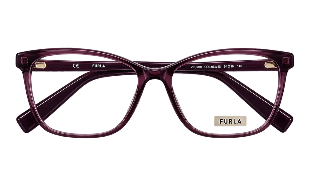 Monture Furla — Papillon — acétate prune translucide